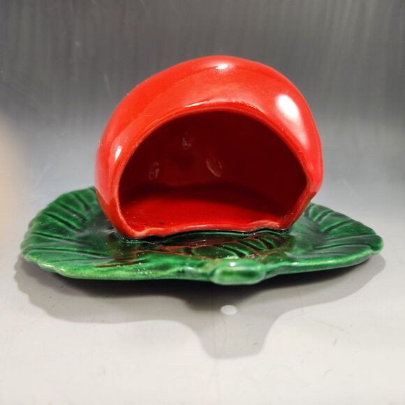 Fruit Wall Pocket Vase Set 2 Apple & Orange VTG Planter Gallery Hanging Kitsch - Picture 5 of 10